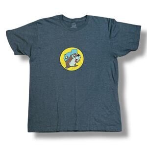 Buc-ees Beaver Believer 1982 T-Shirt PEACE LOVE Beaver Nuggets Texas Gray Size L